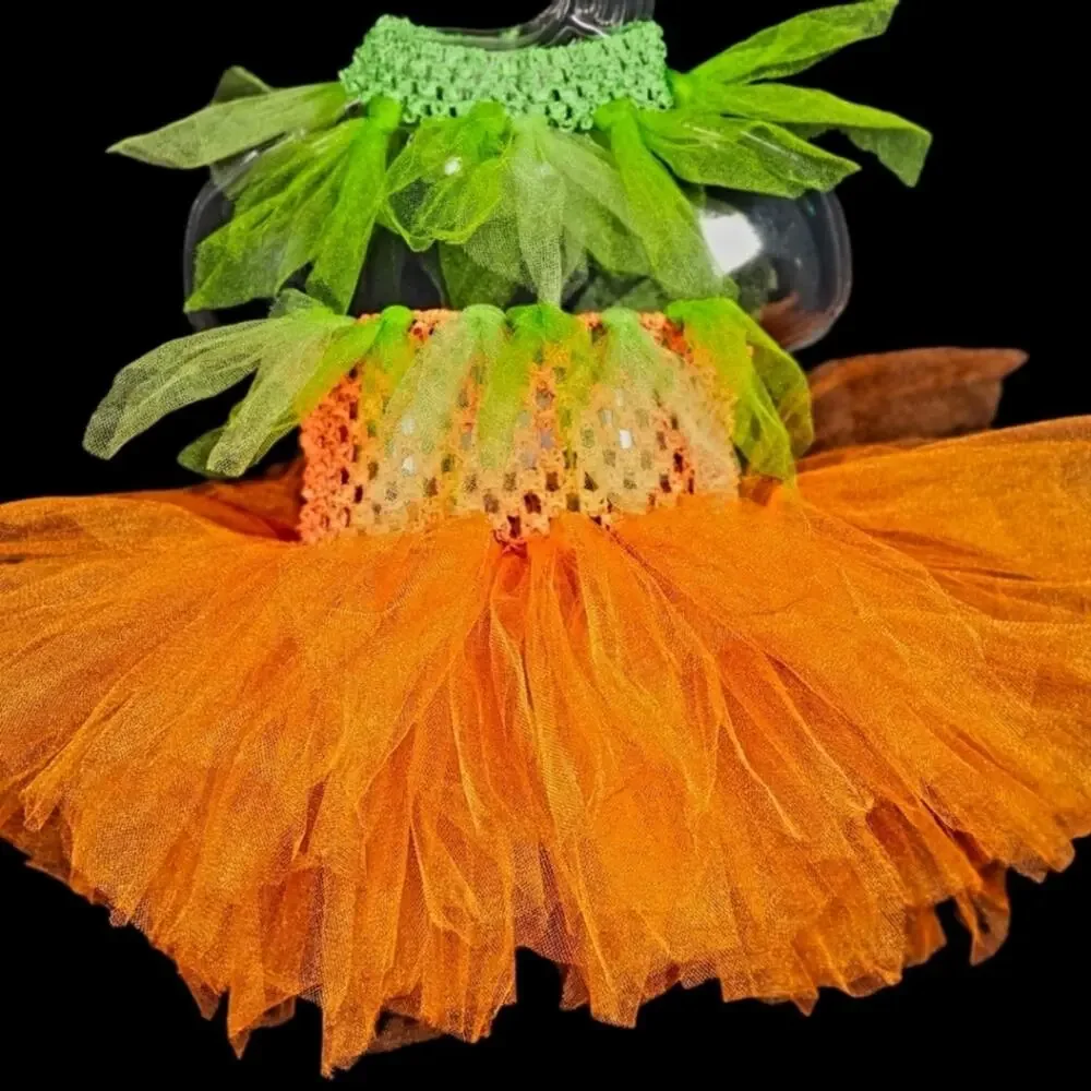 Tutu Dress And Headband Set NWT Size NB - 6 Months Lil Punkin
